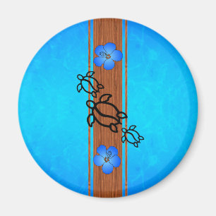 Retro Honu Surfboard Magneet