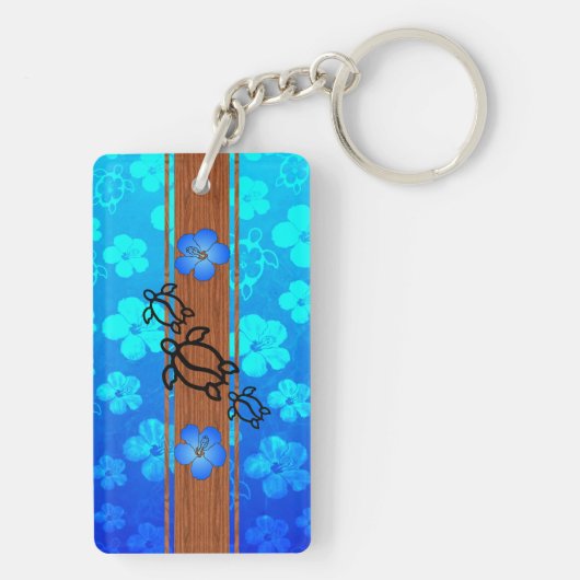 Retro Honu Surfboard Sleutelhanger (achterkant)