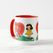 Retro  hoofd boven hakken Valentijn Mok (Voorkant links)