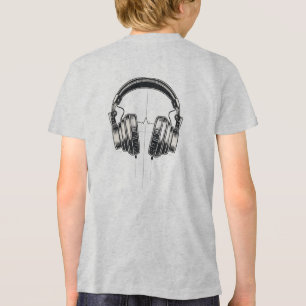 Retro Hoofdtelefoon Line Art T-Shirt – Muziekliefh