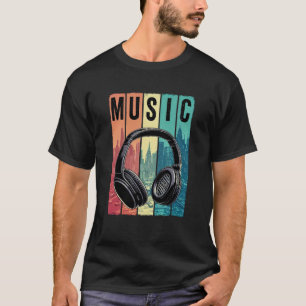 Retro Hoofdtelefoon Muziek Vibes T-shirt