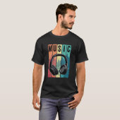 Retro Hoofdtelefoon Muziek Vibes T-shirt (Voorkant volledig)