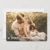 Retro hoort Happy Valentine's Day Photo Card Aankondiging (Voorkant)