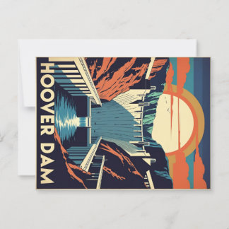 Retro Hoover Dam Engineering Marvel Briefkaart