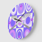 Rétro horloge murale pourpre de cuisine de style (Angle)