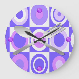 Rétro horloge murale pourpre de cuisine de style