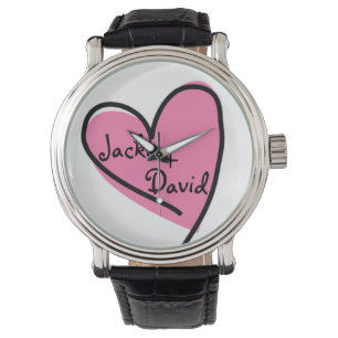Retro Horloge van de roze Minnaar van het Hart