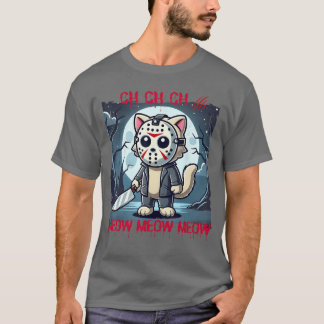 Retro Horror Kat Grappige Cute Kitten Miauw Grafis T-shirt