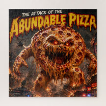 Retro horror monster legpuzzel de aanval van t