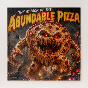 Retro horror monster legpuzzel de aanval van t