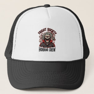 Retro Horror T-shirt Fright Society Schedel Design Trucker Pet