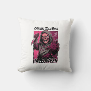 Retro Horror T-shirt met Gegraveerde Slasher Hallo Kussen