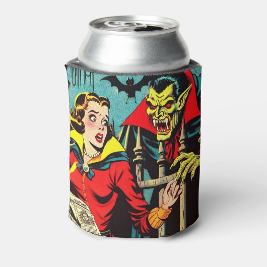 Retro Horror Vampire Comics Blikjeskoeler (Blikje Achterkant)