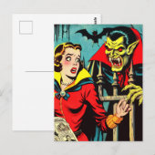 Retro Horror Vampire Comics Briefkaart (Voorkant / Achterkant)
