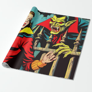 Retro Horror Vampire Comics Cadeaupapier