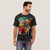 Retro Horror Vampire Comics T-shirt (Voorkant volledig)