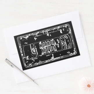 Retro Horrorfilms VHS-bandontwerp Rechthoekige Sticker