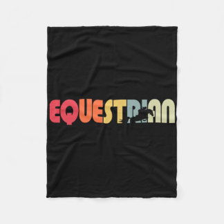 Retro Horseback Riding Horse Lover Equestr Fleece Deken
