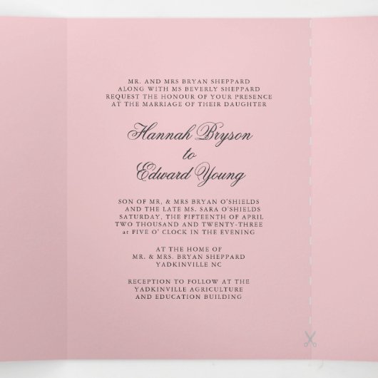 Retro hot-Air ballonhuwelijk Drieluik Uitnodiging (Binnenkant midden)