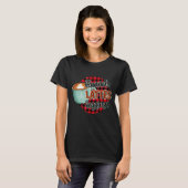 Retro Hot Cocoa Coffee kerstflats Letten L T-shirt (Voorkant volledig)