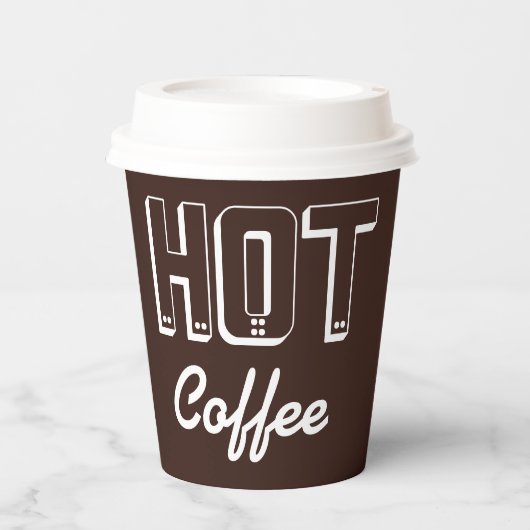 Retro Hot-Coffee voor papier Papieren Bekers (Voorkant)