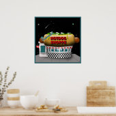 Retro Hot Dog Shoppe Poster (Keuken)
