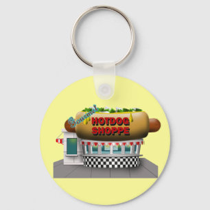 Retro Hot Dog Shoppe Sleutelhanger