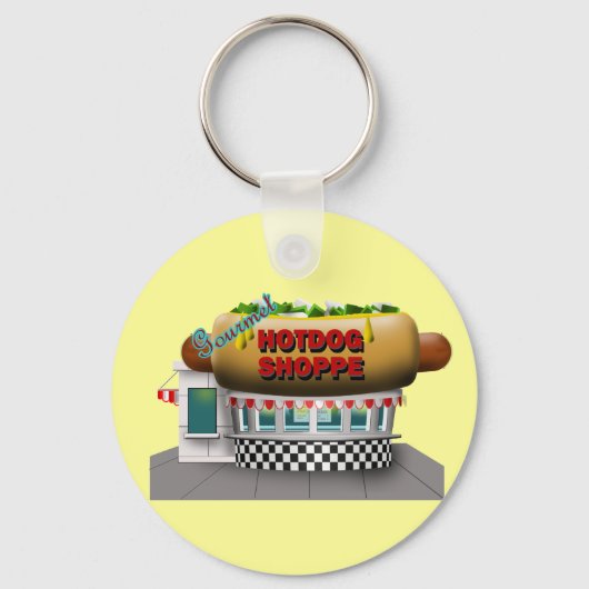 Retro Hot Dog Shoppe Sleutelhanger (Voorkant)