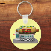 Retro Hot Dog Shoppe Sleutelhanger (Voorkant)