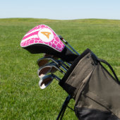 Retro Hot Pink Flower Monogram Golfheadcover (Insitu)
