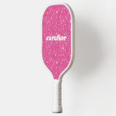 Retro Hot Pink Glitter Sparkle Gepersonaliseerde n Pickleball Paddle (Links)