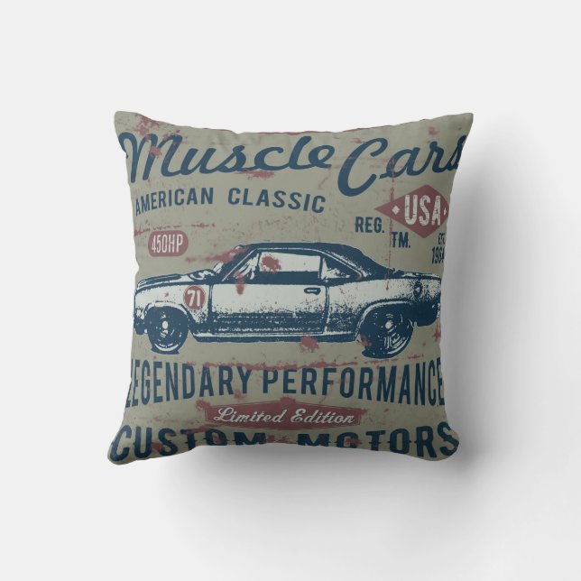  Retro Hot Rod Kussen (Achterkant)