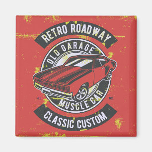 Retro Hot Rod Magneet
