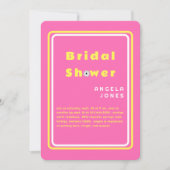 Retro Hot Roze/Gele Daisies Vrijgezellenfeest Invi Kaart (Voorkant)