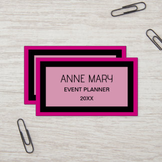 Retro Hot Roze Zwarte Aangepaste Kleur Huwelijk Visitekaartje