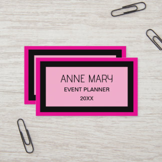 Retro Hot Roze Zwarte Aangepaste Kleur Trouw Trend Visitekaartje