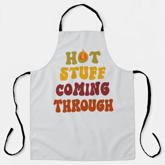 Retro Hot Stuff Komt Door Keuken Schort BBQ (Voorkant)