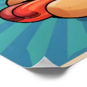 Retro Hotdog Illustratie voor Nationale Hotdog Dag Poster (Hoek)