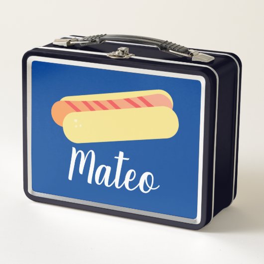 Retro Hotdog Ombre Stripes Kinder naam (Voorkant)