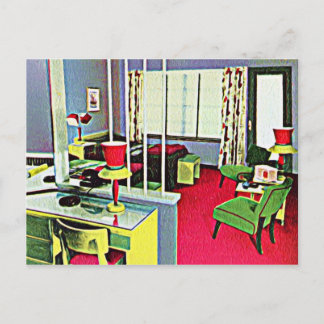 Retro Hotel Room Briefkaart
