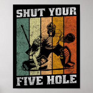 Retro Hou Je Vijfgat Grappig Vintage Hockey Doelma Poster