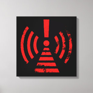 Retro Houd Energie Terug Waarschuwingssymbool Canvas Afdruk