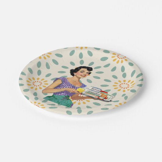 Retro Houseechtgenote 1950 Papier Borden Papieren Bordje (Gekanteld)