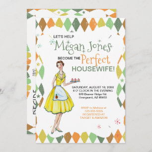 Retro Houseechtgenote Bridal Shower Kaart