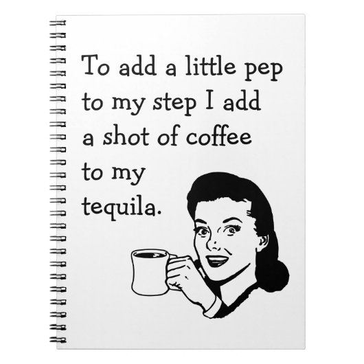 Retro Houseechtgenote Funny Tequila Coffee Pep Quo Notitieboek (Voorkant)