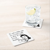 Retro Houseechtgenote Funny Tequila Coffee Pep Quo Vierkante Kartonnen Onderzetter (Insitu)
