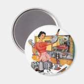 Retro Houseechtgenote Magneet (Voorkant / Achterkant)