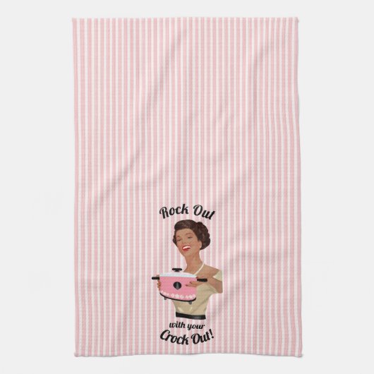 Retro Houseechtgenote met je Crock Out WOC Theedoek (Verticaal)