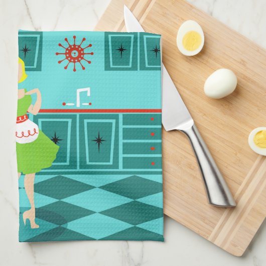 Retro Houseoman Kitchen Towels Theedoek (Quarter Fold)