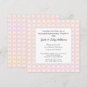 Retro Housewarming Invitation - Roze & Geel Kaart (Voorkant / Achterkant)